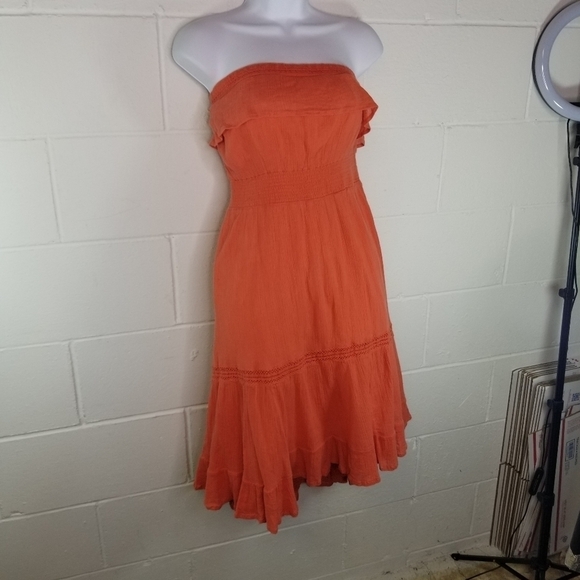 Anthropologie HD in Paris coral strapless dress - Picture 4 of 8